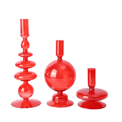 Candlestick Holders, Glass Candle Holders for Table Centerpiece, Taper Candle Stand Modern Style Black Candle Holder for Wedding Decor and Dinner Party (Color : Black)