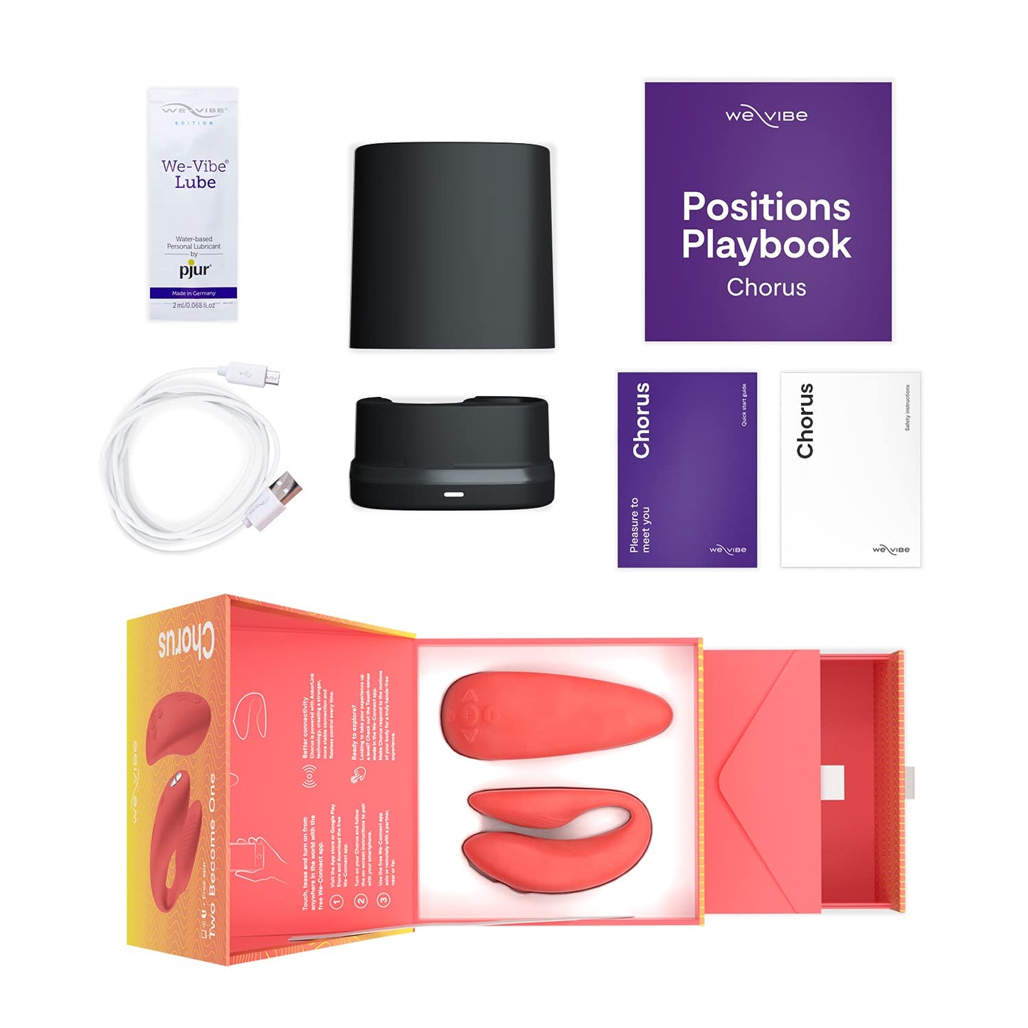 We-Vibe Chorus Vibrating Sex Toys for Couples | Remote Control Vibrator | Wearable App Controlled Adult Toys for Women | G Spot, Clit & Penis Sexual Stimulation Device | Clitoral Couples Gift |Purple