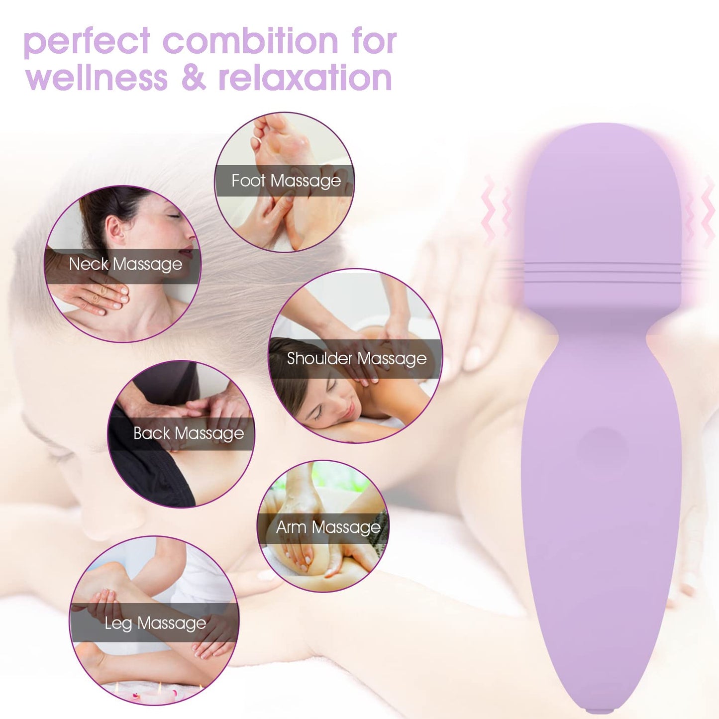 Mini Massager,Small Cordless Handheld Massager with 10 Quiet Vibration Modes, Personal Handheld Rechargeable Massager for Neck Shoulder Back Body [4.35 * 1.18 inches]