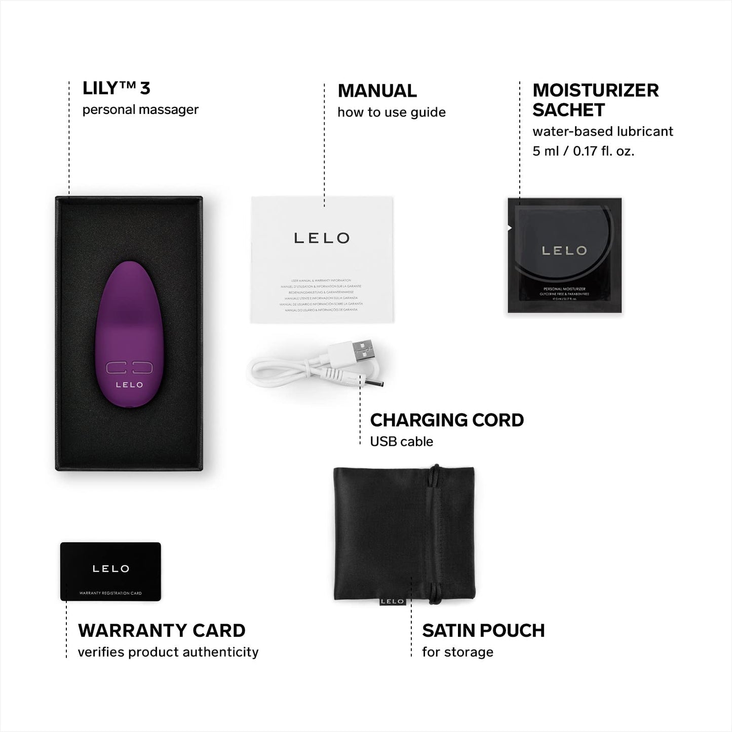 LELO Lily 3 Mini Vibrator for Women Discreet Vibrator Mini Bullet Vibrator with 10 Pleasure Settings Waterproof Vibrator Design, Dark Plum