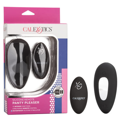 CalExotics Silicone Remote Panty Pleaser Vibrator – Waterproof Adult Sex Toys for Couples – 12 Vibe Function Massager, Black, 1 Count
