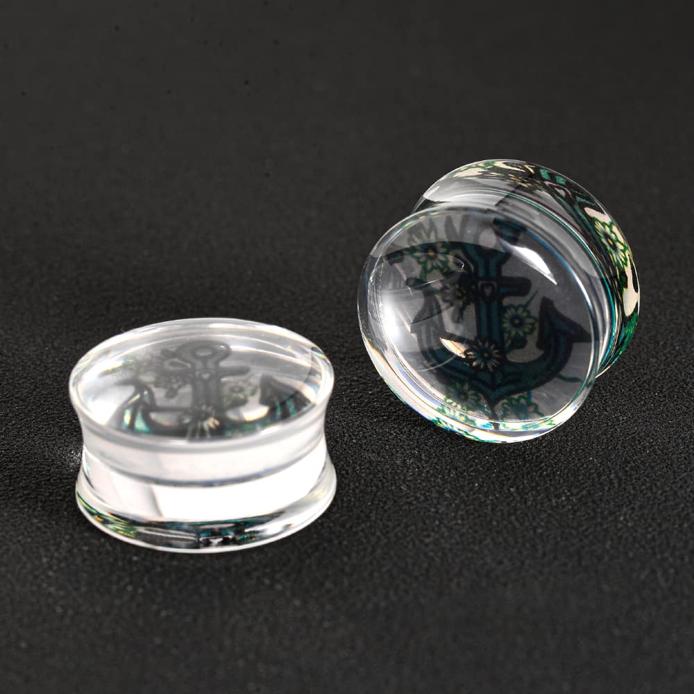 2 PCS Resin Acrylic Transparent Screw Tunnels Ear Expander Stretcher Piercing Ear Gauges