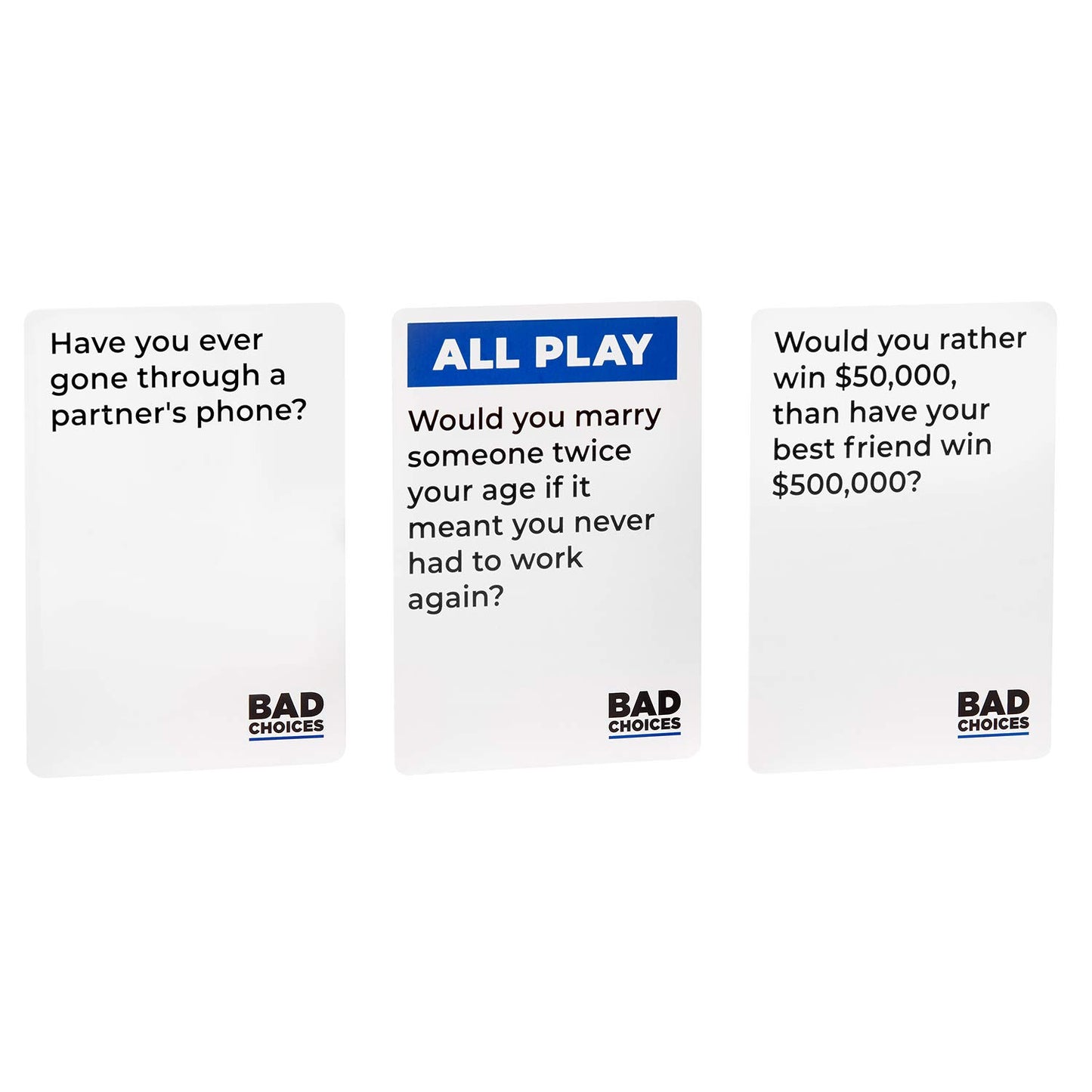 BAD CHOICES Party Game - The Have You Ever? Game - Hilarious Adult Card Game for Fun Parties and Board Games Night with Your Friends