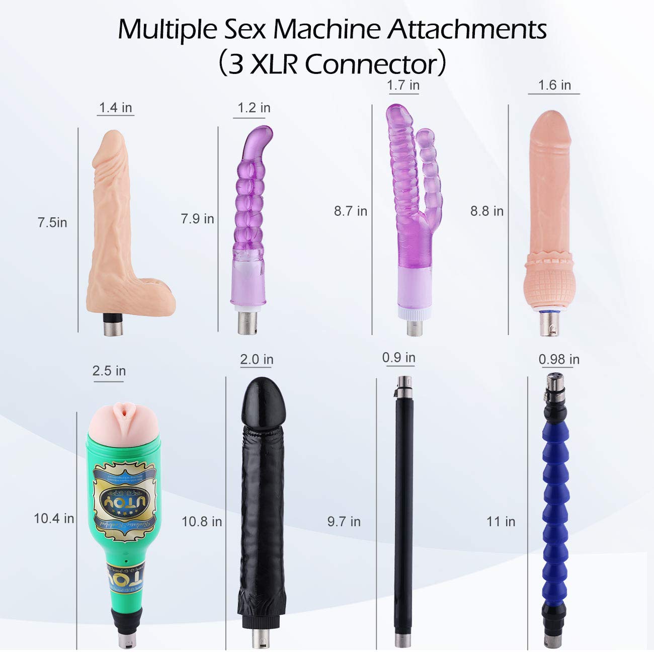 AUXFUN Sex Machine Guns, Automatic Machine Adult Sex Toys Adjustable 3 XLR Connector Love Machine with 8 Attachments for Men Women and Couples