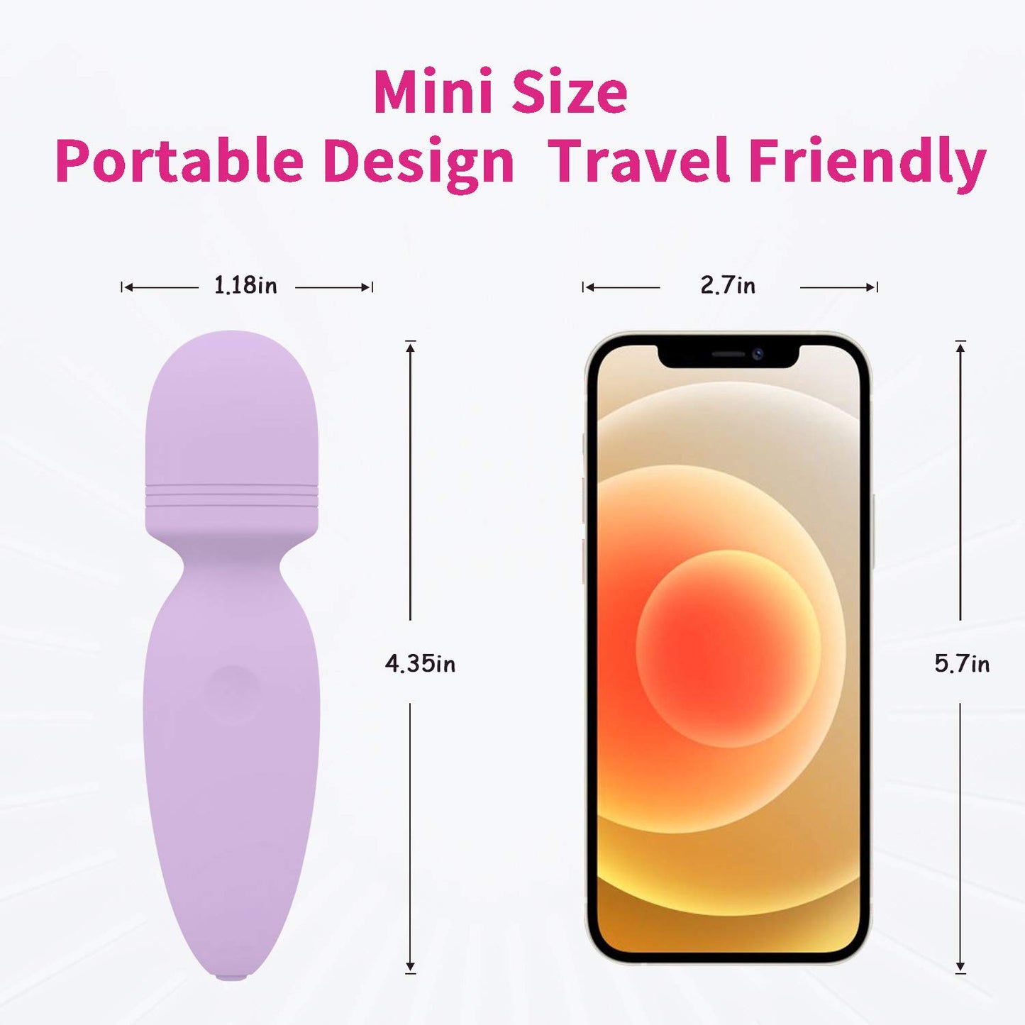 Mini Massager,Small Cordless Handheld Massager with 10 Quiet Vibration Modes, Personal Handheld Rechargeable Massager for Neck Shoulder Back Body [4.35 * 1.18 inches]