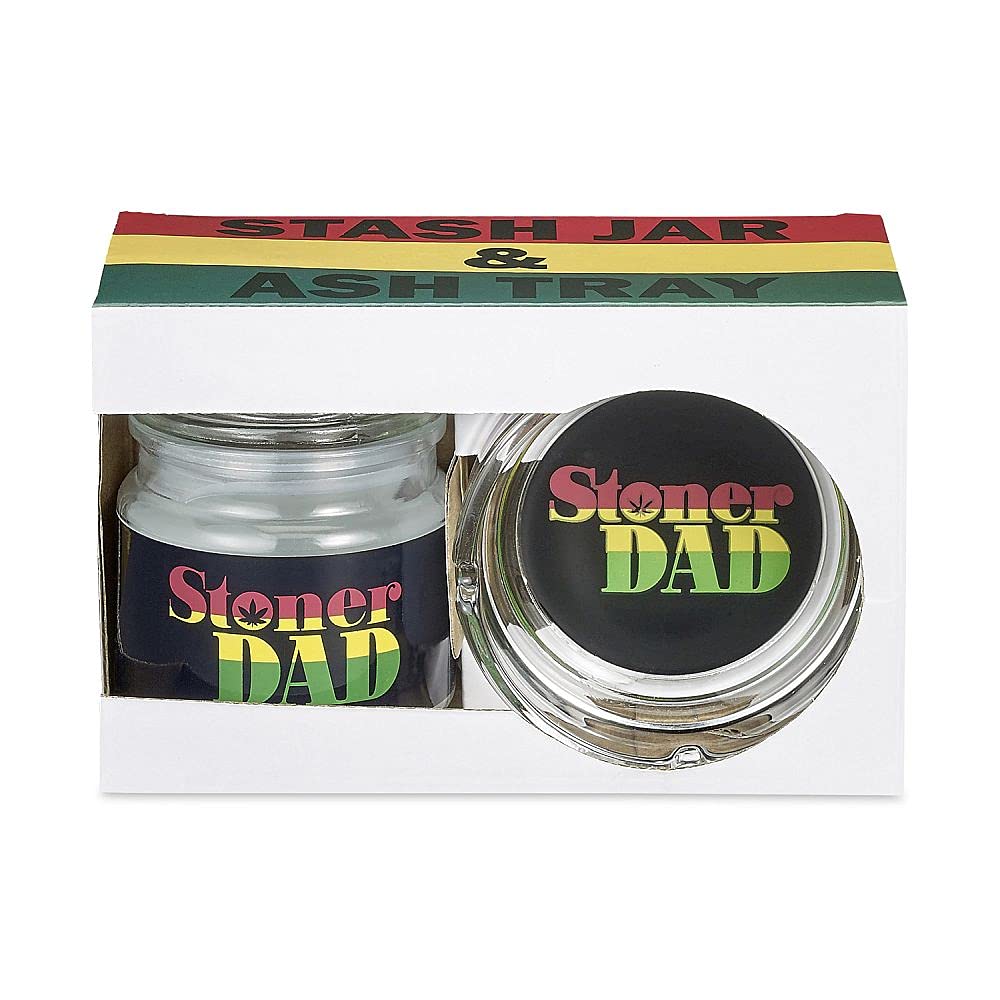 FASHIONCRAFT 82536 Ashtray and Stash Jar Set, Stash Jar, Birthday Gift for Moms, Red Stoner Mom Design