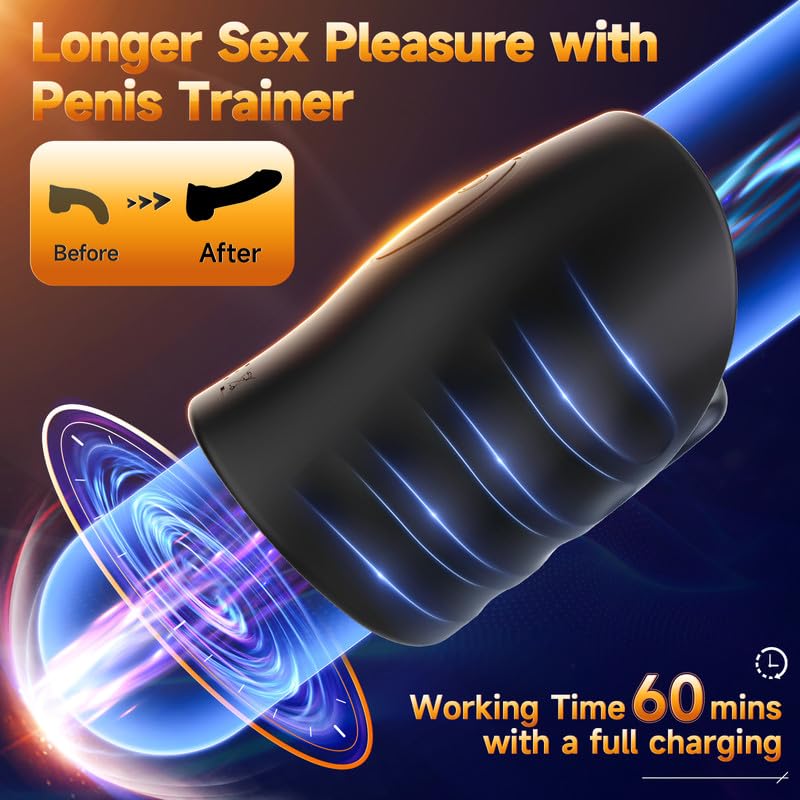 Male Sex Toys for Men - Male Masturbator Penis Training Vibrator with APP Control, Vibrating Sex Toy Strokers Glans Trainer Stimulator, Mens Sex Machine Masturbators Adult Sex Toys & Games