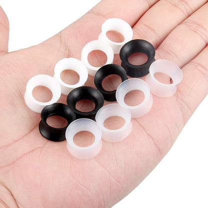 Cisyozi 6 Pairs Ultra Thin Silicone Ear Skin Flexible Flesh Tunnel Expander Stretching Gauge Earlets Plug Gauges Kit Earlets Retainer Same Sizes 6G-20mm 3 Colors