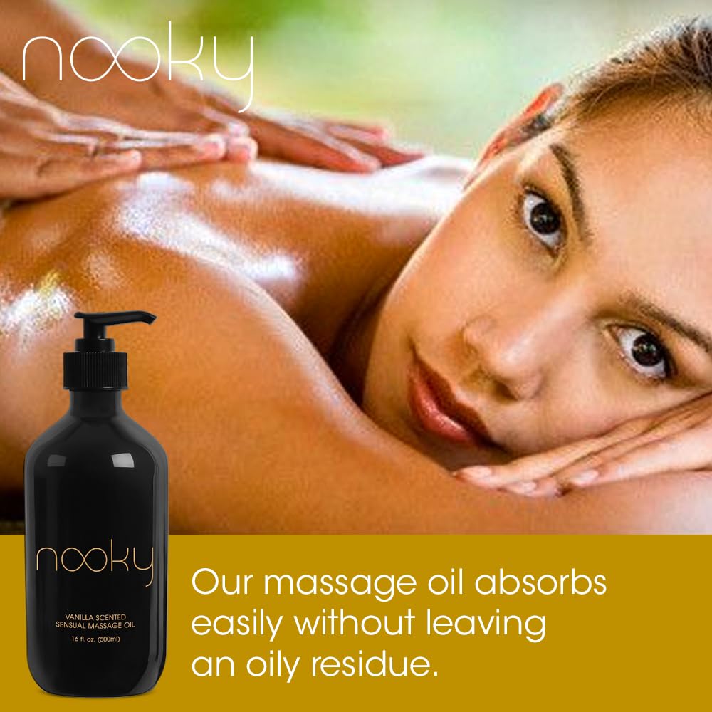 Nooky Vanilla Massage Oil with Fractionated Coconut Oil.16 Ounce