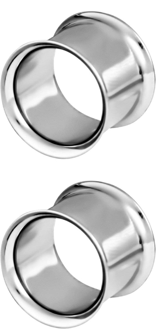 Forbidden Body Jewelry Ear Gauges, Ear Tunnels, Tunnels For Ears, 12G-2 Inch Surgical Steel Mirror Finish Double Flared Tunnel Plug Earrings (Sold in Pairs)