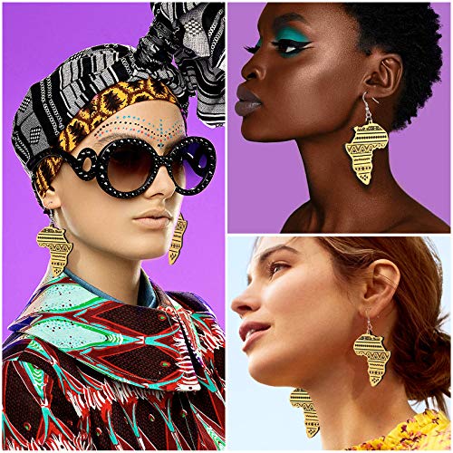 FaithHeart African Map Shaped Drop Earrings Stainless Steel/18K Gold Plated Statement Africa Jewelry Ear Charms for Women Teen Girls