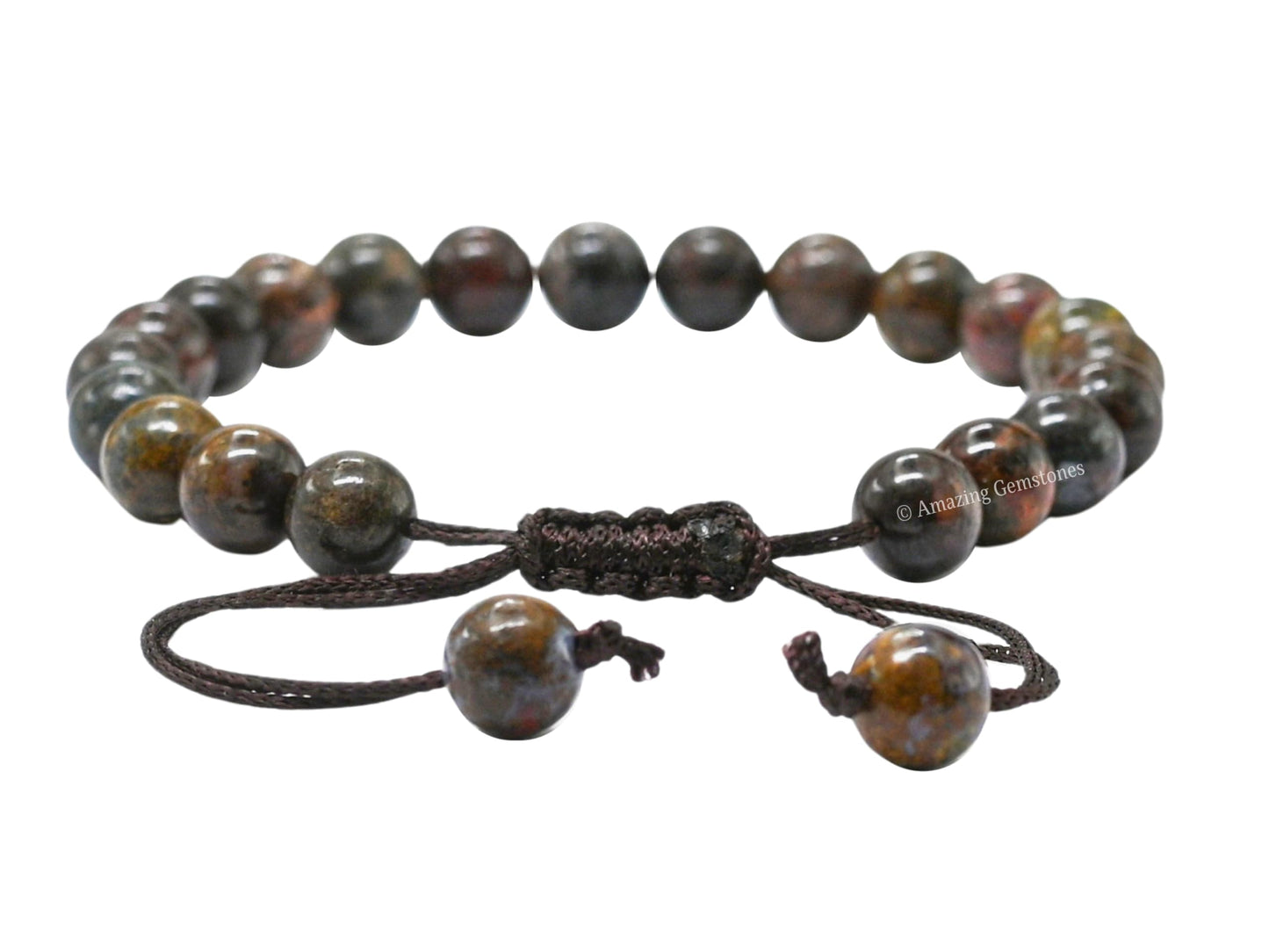 Copper Hematite Bracelet for Women Men's Gifts - Protection Healing Crystal Bracelet - 8mm Gemstone Beaded Adjustable Bracelet Pulseras Para Hombres Mujer Stocking Stuffers