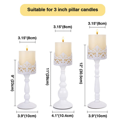 Black Vintage Candle Holder for Table Centerpiece Gothic Candle Stand Set