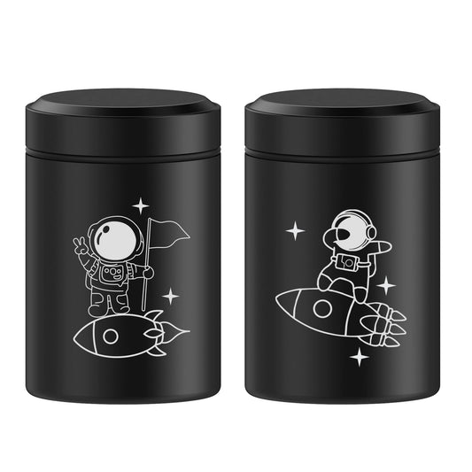 2 Pack Portable Storage Jar,Airtight Smell Proof Aluminum Container,Stash Jar with Screw-Top Lid,Multipurpose Container for Spices,Coffee & Teas