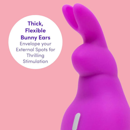 Lovehoney Happy Rabbit Mini Ears Clitoral Vibrator - Small Clitoral Rabbit Vibrator for Women - Thick Flexible Stimulating Ears - Rechargeable & Waterproof - Pink