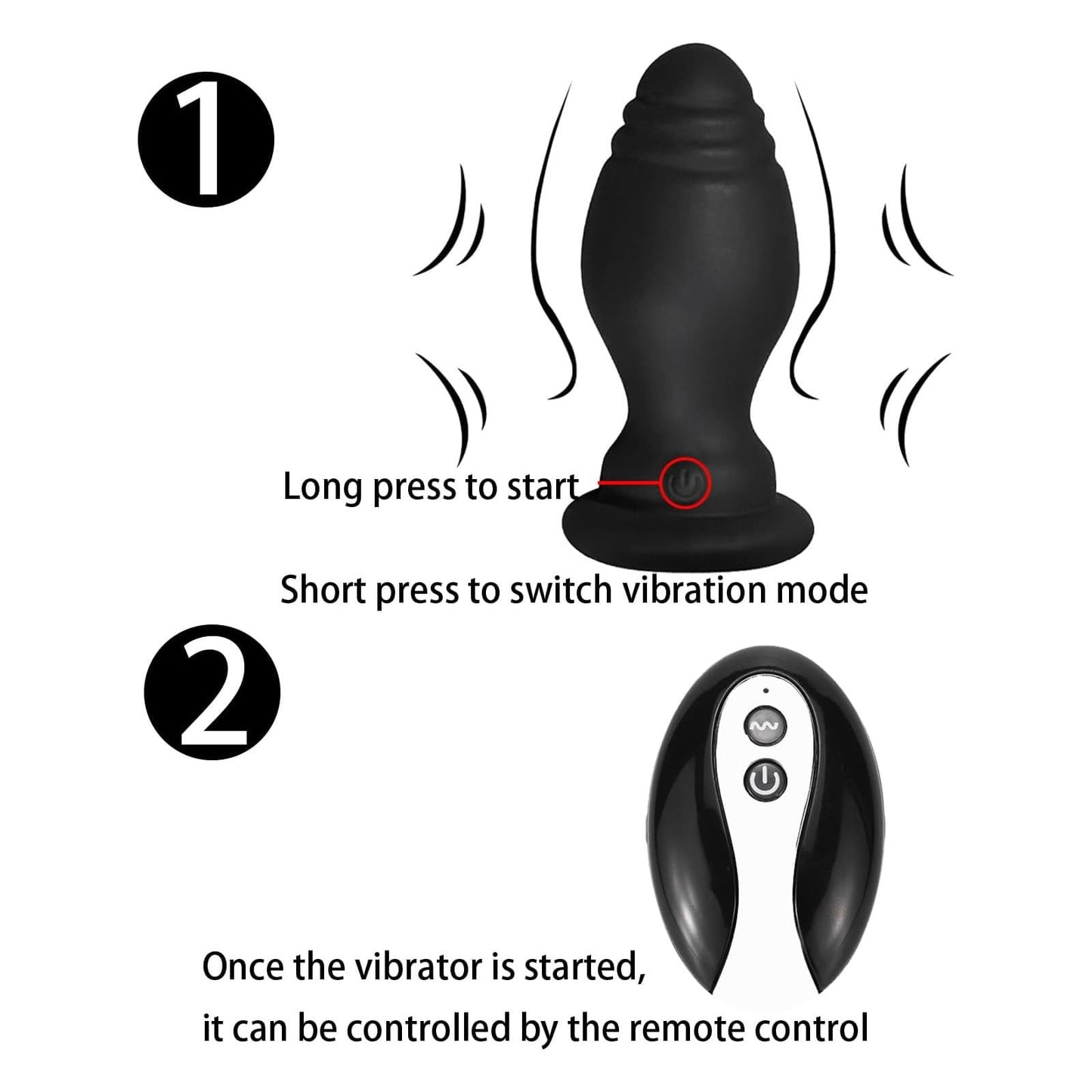 Bunny Tail Anal Plug Vibrator, Soft Silicone Butt Plug with Pink Faux Fur, Wireless Remote Control Design, Rabbit Tail Trainer for Adult Sex Toys for Role Play Cosplay Women, Men and Couples, Cute Sex