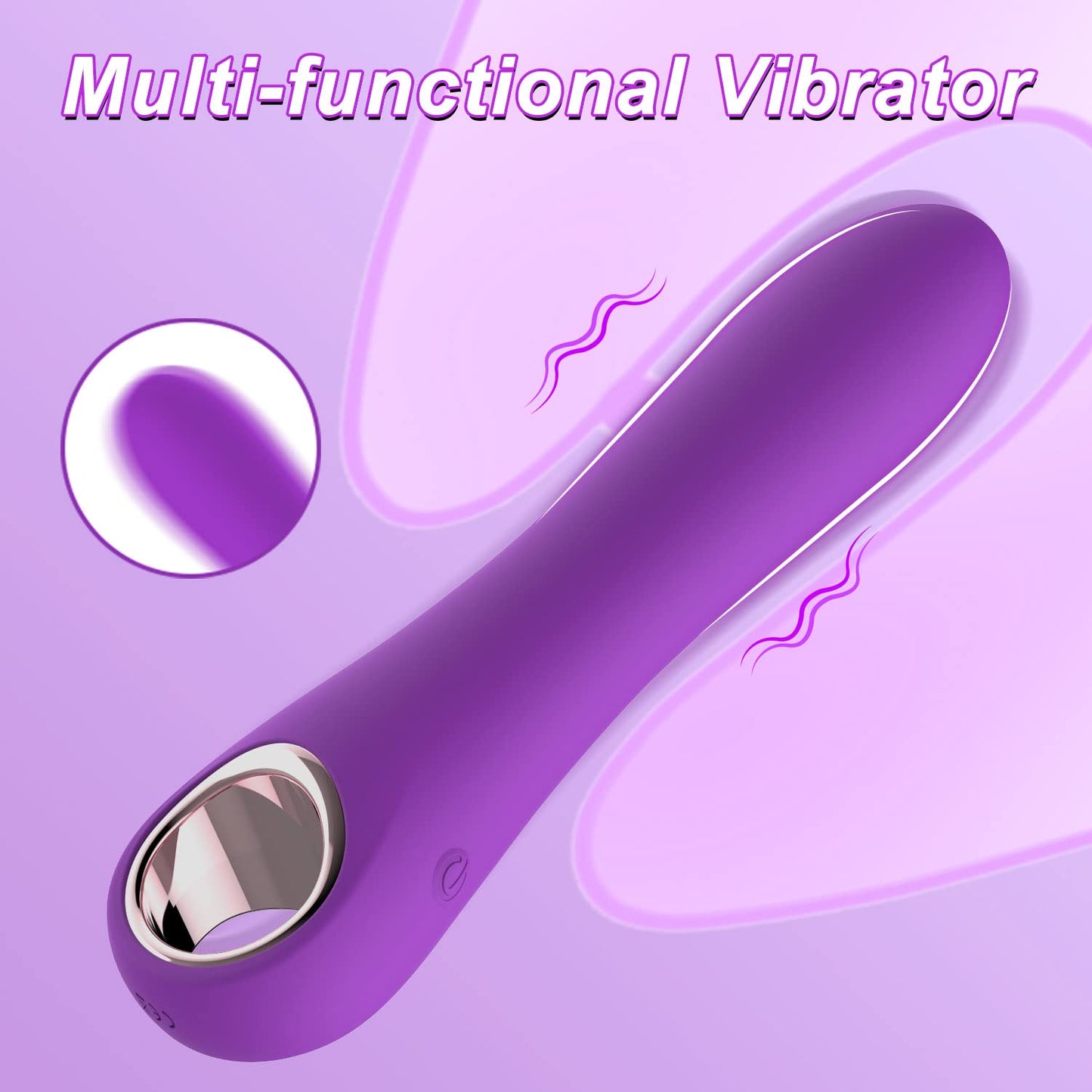 G Spot Bullet Vibrators for Women, Tuitionua Rose Vibrator with 10 Vibrations, Silicone Dildo Clitoris Vagina Anal Vibrating Machine, Adult Female Sex Toys(Purple)