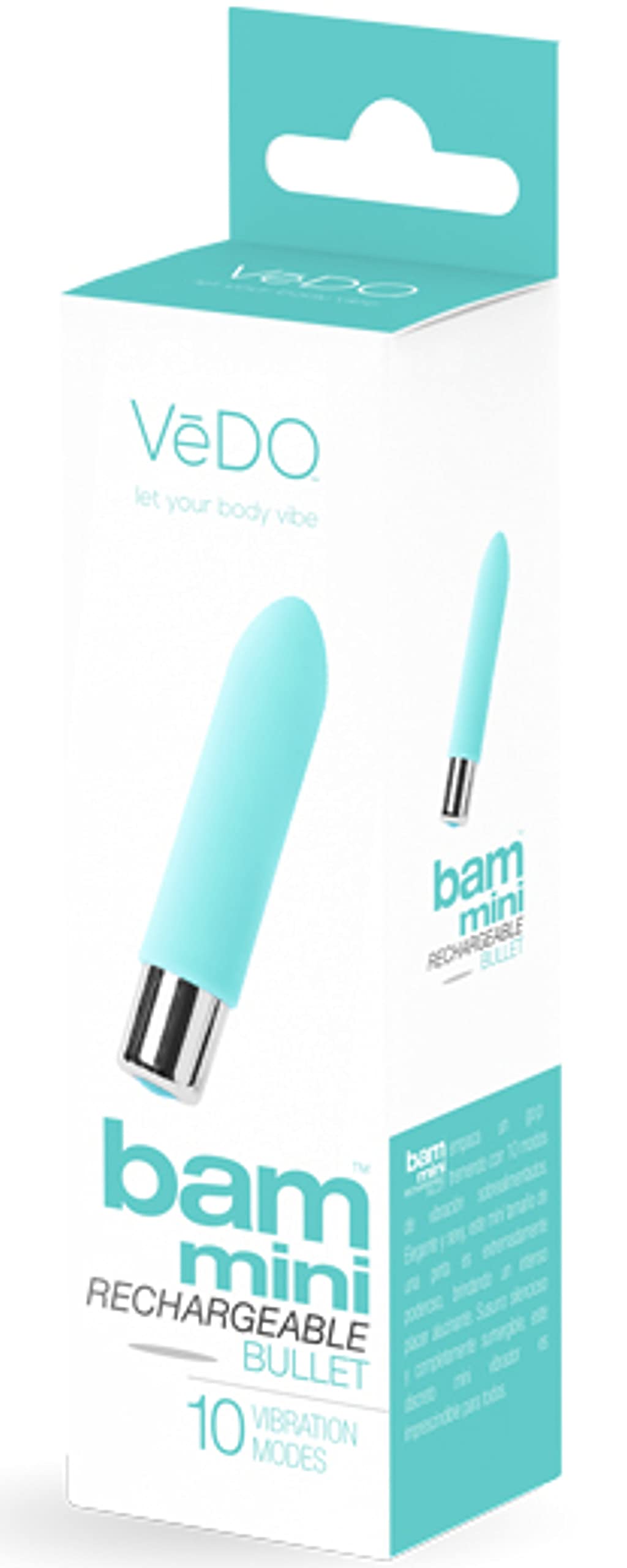 VeDO Bam Mini Rechargeable Bullet Vibrator (Turquoise)