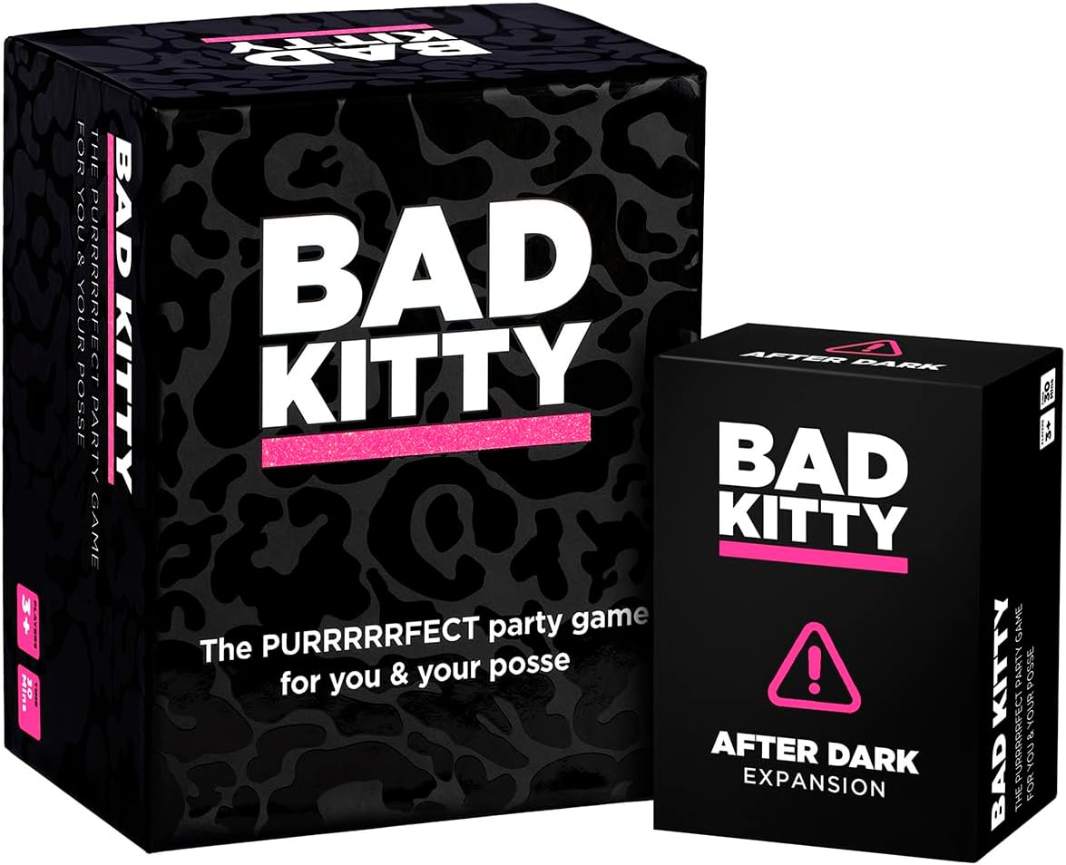 BAD KITTY Party Game + After Dark Expansion Set - The Ultimate Meme Game with Cats - The Cats Against Humans Card Game for Friends, Family, Fun Parties and Board Games Night with Your Group