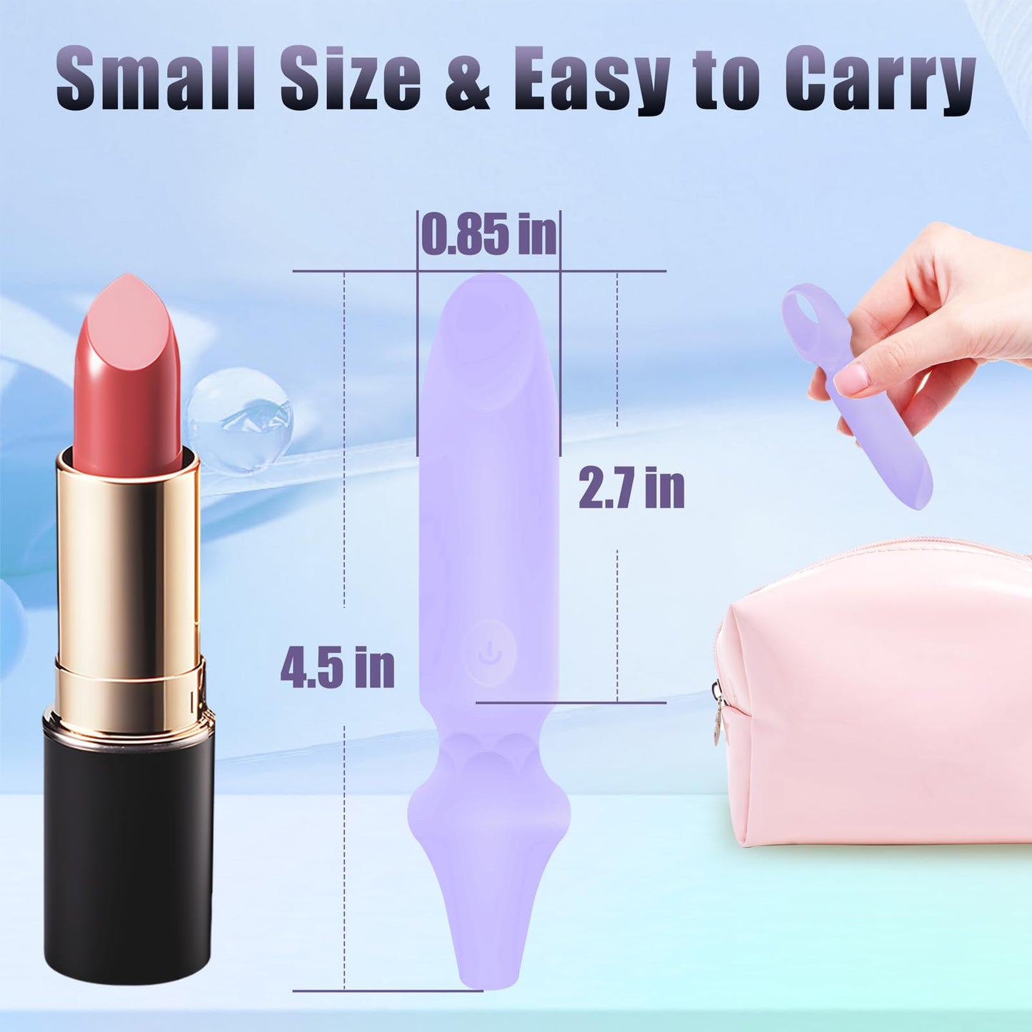 LUKIKI Bullet Vibrator Adult Toys - Female Sex Toys with 10 Vibration Modes, Lipstick Mini Vibrator for G Spot Clitoral Stimulation, Discreet Portable for Travel, Adult Sex Toys & Games for Women