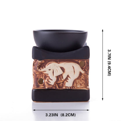 Feng Shui Zen Ceramic Essential Oil Diffuser Tea Light Holder Great for Home Decoration & Aromatherapy OLBA095