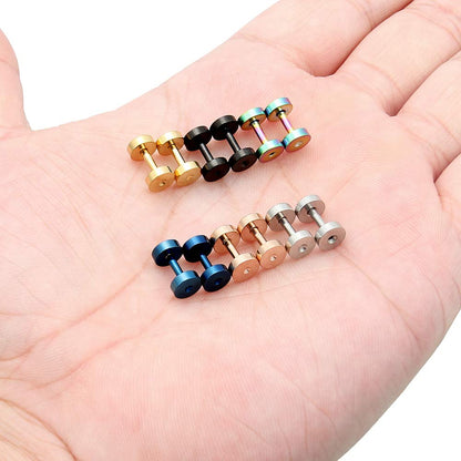Lcolyoli Screw Fit Ear Gauges Kit Surgical Steel Tunnel Expander Earrings Earlobe Plugs Body Piercing Jewelry Set for Women Men 14G-00G 12 Pieces