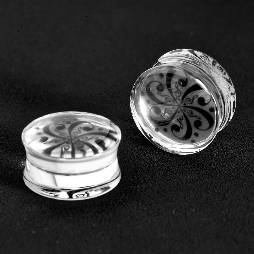 2 PCS Ear Gauges Resin Acrylic Transparent Stretching Tunnels Expanders Body Piercing Jewelry