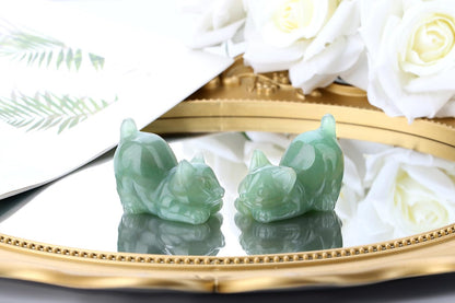 Black Obsidian Cat Statue Crystals and Healing Stones Cat Carved Room Home Decor Figurines for Office Lazy Sculpture Stone Crystal Desk Cute Art Decoration Gemstones Gifts for Cat Lovers Women