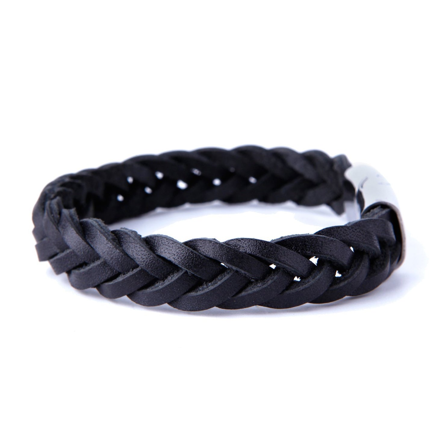 Urban Jewelry Braided Genuine Leather Bracelet with Locking Stainless Steel Clasp (Unique Designs Options)