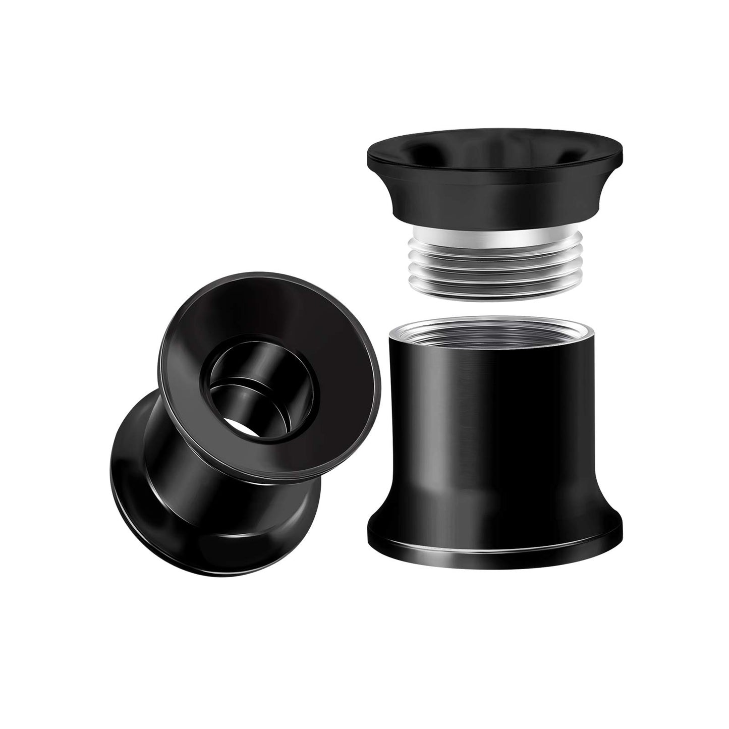 Internally Threaded Surgical Steel Black Double Flared Tunnel Piercing Jewelry Stretcher Ear Plug Earring Lobe Tunnel