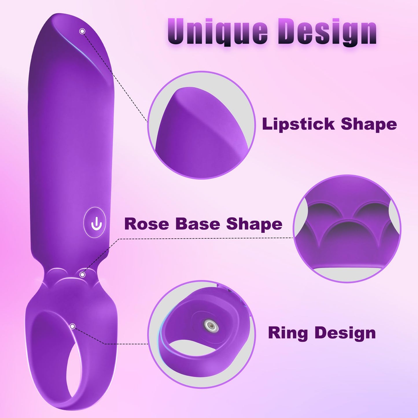 LUKIKI Bullet Vibrator Adult Toys - Female Sex Toys with 10 Vibration Modes, Lipstick Mini Vibrator for G Spot Clitoral Stimulation, Discreet Portable for Travel, Adult Sex Toys & Games for Women