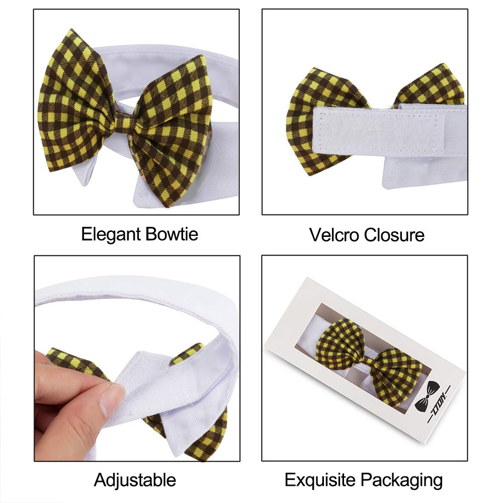 Handcrafted Adjustable Formal Pet Bowtie Collar Neck Tie for Dogs & Cats (S, Black)