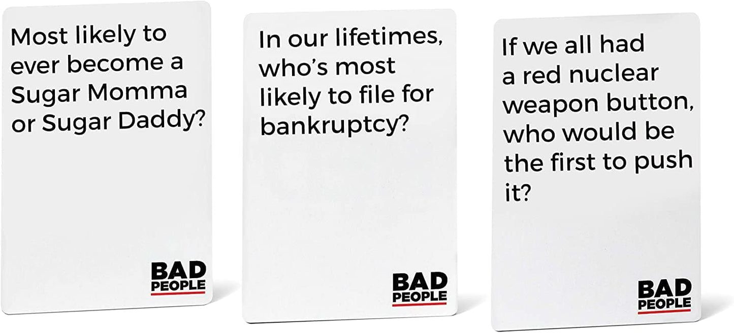 BAD PEOPLE Party Game - White Expansion - 100 New Question Cards for The Hilarious Adult Card Game for Fun Parties & Board Games Night with Your Group - Find Out What Your Friends Really Think of You