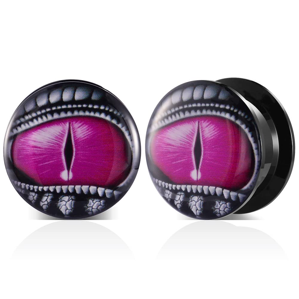 1 Pair Acrylic Solid Screw On Ear Plugs Tunnels Jack Skellington Scream Resin Allergy Free Stretche Nightmare Before Christmasr For Women Men Body Piercing Jewelry