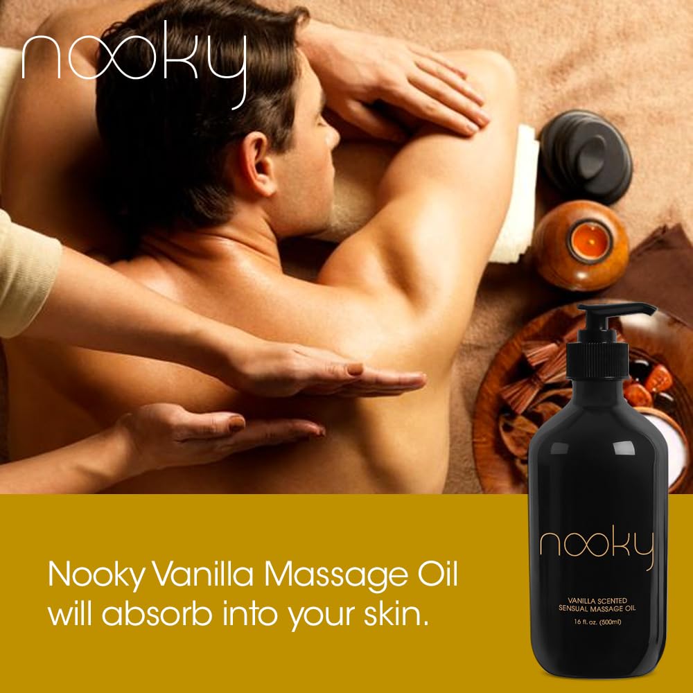 Nooky Vanilla Massage Oil with Fractionated Coconut Oil.16 Ounce