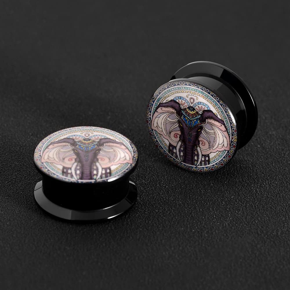 1 Pair Acrylic Solid Screw On Ear Plugs Tunnels Jack Skellington Scream Resin Allergy Free Stretche Nightmare Before Christmasr For Women Men Body Piercing Jewelry