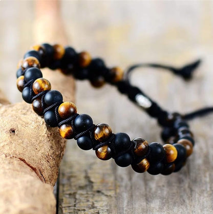 Black Obsidian Hematite Triple Protection Bracelet 10MM beads Set, Blue Tiger Eye Beads Bracelets, Lava Stone bracelets for Men Women