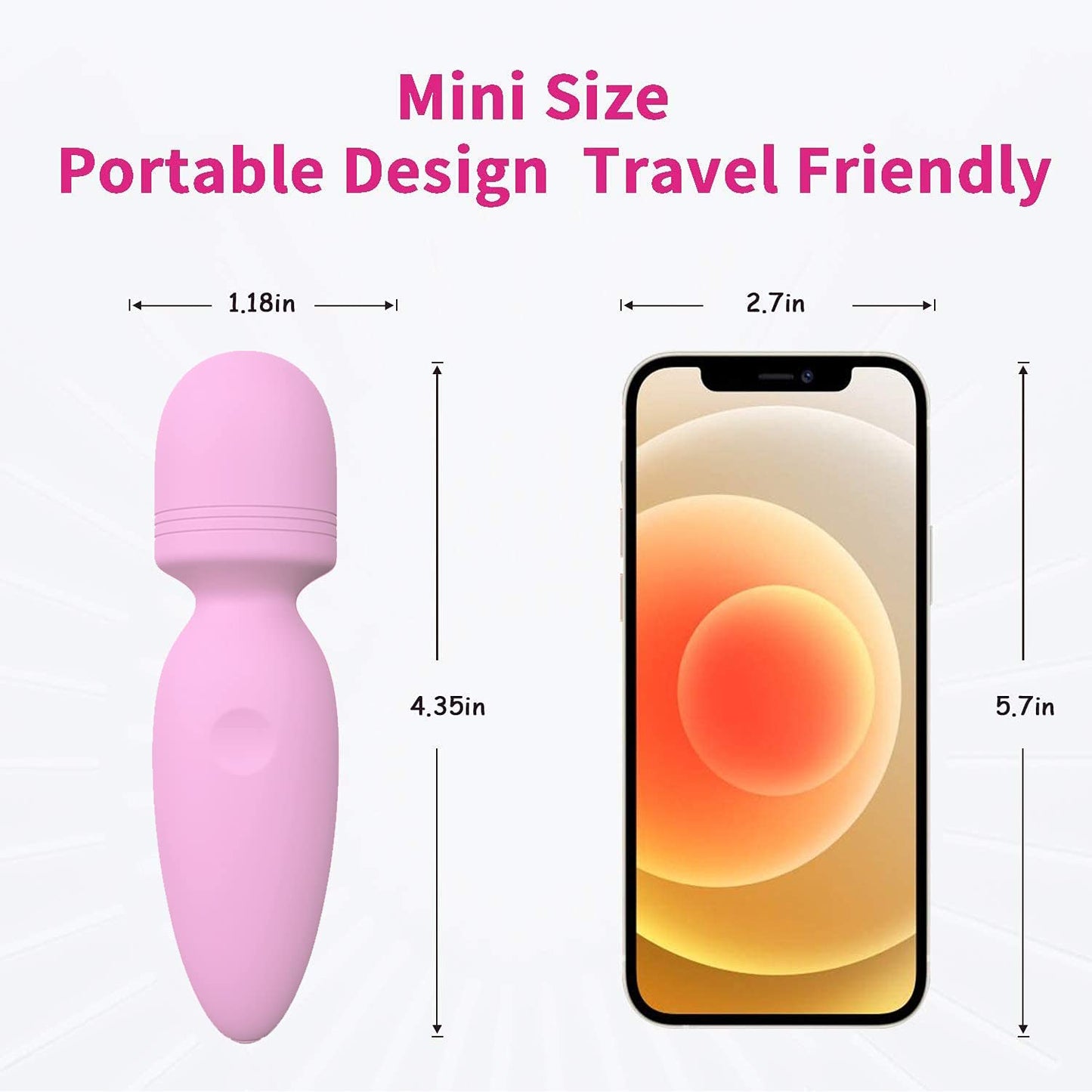 Mini Massager,Small Cordless Handheld Massager with 10 Quiet Vibration Modes, Personal Handheld Rechargeable Massager for Neck Shoulder Back Body [4.35 * 1.18 inches]