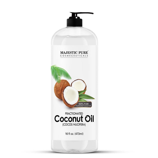 MAJESTIC PURE Fractionated Coconut Oil | Relaxing Massage Oil for Massage Therapy | Liquid Coconut Oil for Diluting Essential Oils | Coconut Oil for Skin, Lip, Body, Hair Oil, Moisturizer | 16 fl oz