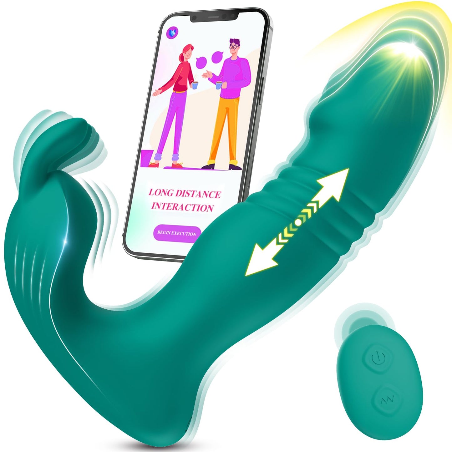 Vibrating Dildos for Women Sex Toy - 3IN1 App Wearable Remote Vibrator Rose Sex Toy, Sex Pleasure Tools for Women with 9 Rabbit Clit Vibrator & 9 Thrusting Dildos Anal Toys G Spot Vibrator Sex Swing