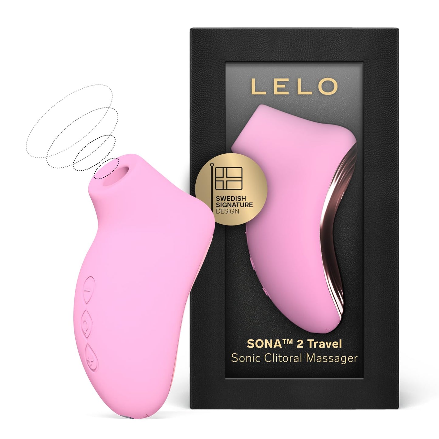 LELO SONA 2 Travel Size Female Vibrator, Mini Vibrator for Women with 12 Pleasure Settings and Sonic Wave Technology, Pink