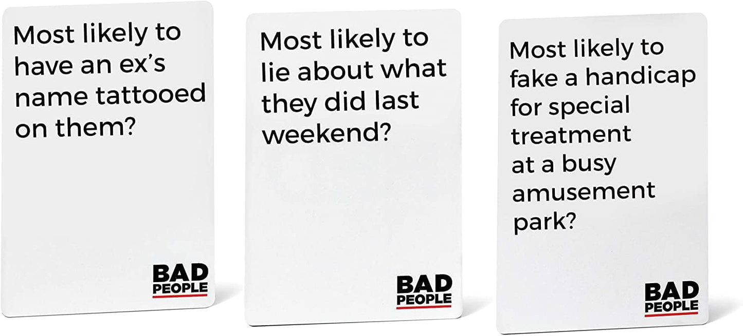 BAD PEOPLE Party Game - White Expansion - 100 New Question Cards for The Hilarious Adult Card Game for Fun Parties & Board Games Night with Your Group - Find Out What Your Friends Really Think of You