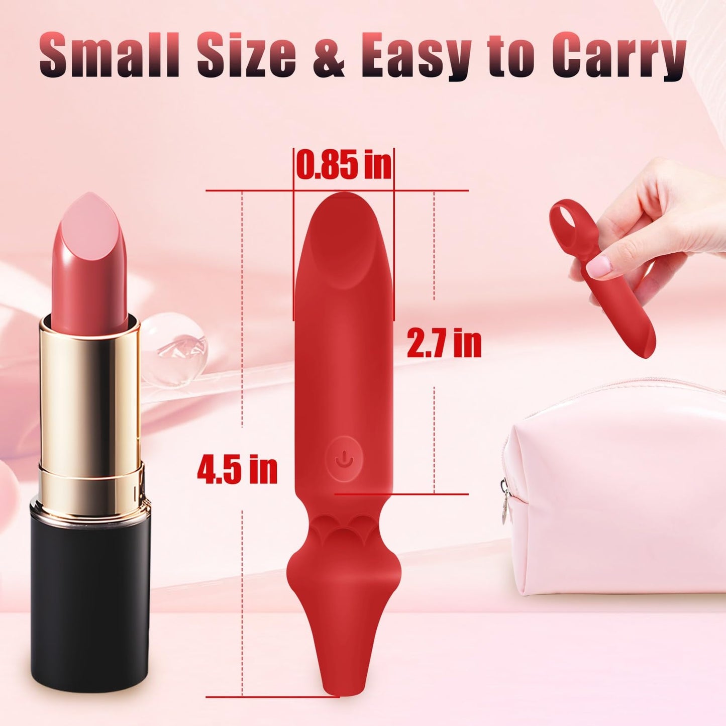 LUKIKI Bullet Vibrator Adult Toys - Female Sex Toys with 10 Vibration Modes, Lipstick Mini Vibrator for G Spot Clitoral Stimulation, Discreet Portable for Travel, Adult Sex Toys & Games for Women