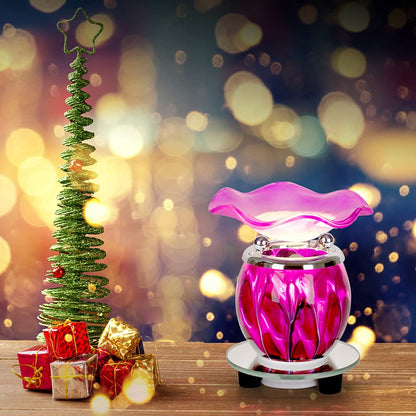 HUNANBANG 3 in 1 Electric Oil Diffuser Warmer Scented Wax Warmer Candle Wax Melt Warmer Wax Melter Fragrance Wax Burner(LW-Purple2)