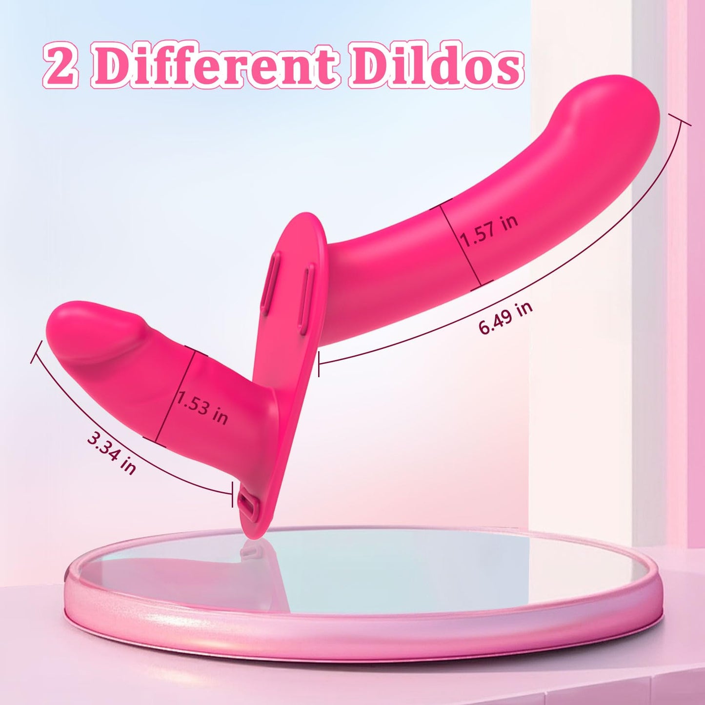 Strap on Dildo Vibrator Vibrating Dildo Strap on Harness Double Dildo Lesbian Sex Toys Couples Adult Toys Dildo Harness Adjustable Strapless Dildo 10 Vibration Remote Control Wearable Vibrator