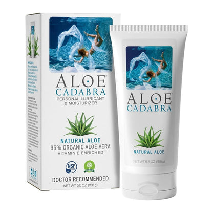 Aloe Cadabra Natural Water Based Personal Lubricant and Vaginal Moisturizer, Organic Aloe Lube for Men, Women and Couples, Non-Staining, pH Balanced (Unscented 2.5 Ounces, 1 Pack)
