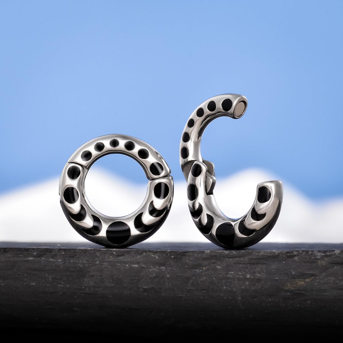 1 Pair Stainless Steel 2g Hoop Gauge Plug Ear Weights For Stretched Ears Heavy Weighted Tunnels 6mm Ear Gauge Expander Piercing Jewelry