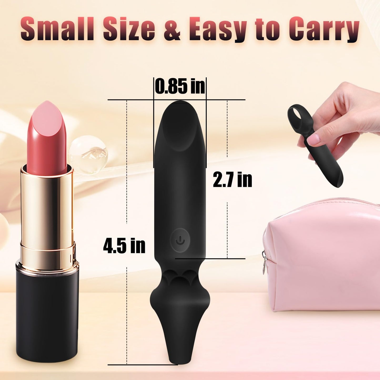 LUKIKI Bullet Vibrator Adult Toys - Female Sex Toys with 10 Vibration Modes, Lipstick Mini Vibrator for G Spot Clitoral Stimulation, Discreet Portable for Travel, Adult Sex Toys & Games for Women