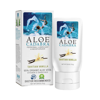 Aloe Cadabra Natural Water Based Personal Lubricant and Vaginal Moisturizer, Organic Aloe Lube for Men, Women and Couples, Non-Staining, pH Balanced (Unscented 2.5 Ounces, 1 Pack)