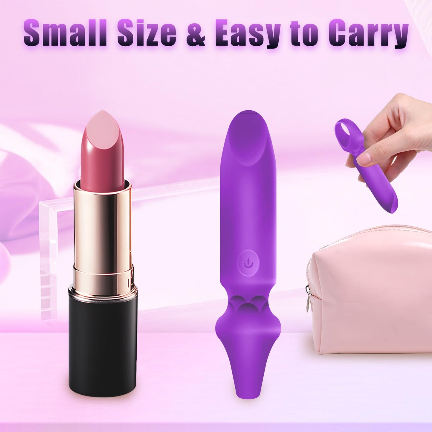 LUKIKI Bullet Vibrator Adult Toys - Female Sex Toys with 10 Vibration Modes, Lipstick Mini Vibrator for G Spot Clitoral Stimulation, Discreet Portable for Travel, Adult Sex Toys & Games for Women